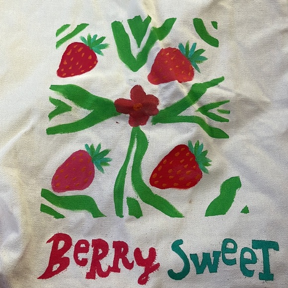 Hand painted strawberry tote bag - Picture 2 of 6